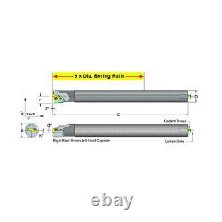 Dorian Tool E08K-STUPR-2 Carbide Shank Indexable Boring Bar, 59787