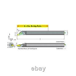 Dorian Tool E08R-SVMCR-2 Carbide Shank Indexable Boring Bar, 59807