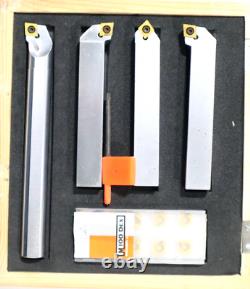 MICRO 100, #40-7150, 4pc INDEXABLE TOOL HOLDER AND BORING BAR SET XS076